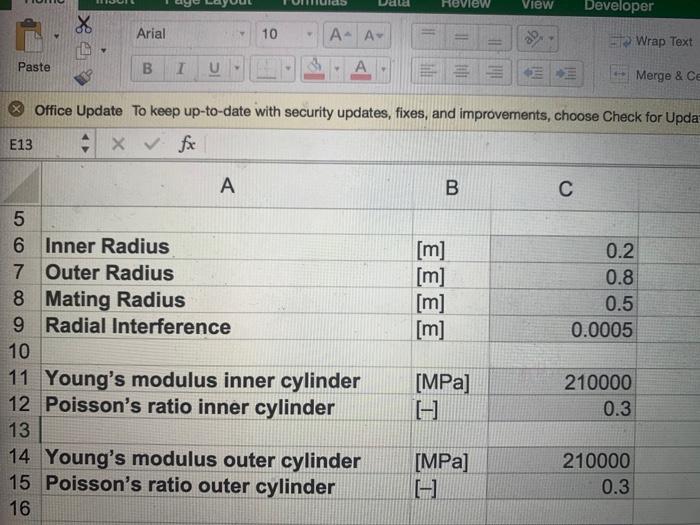 Solved calculate the stresses due to shrink-fit in compound | Chegg.com