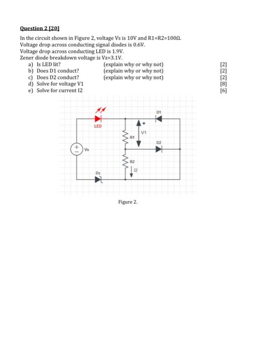 Solved Question 2 [20] In the circuit shown in Figure 2. | Chegg.com