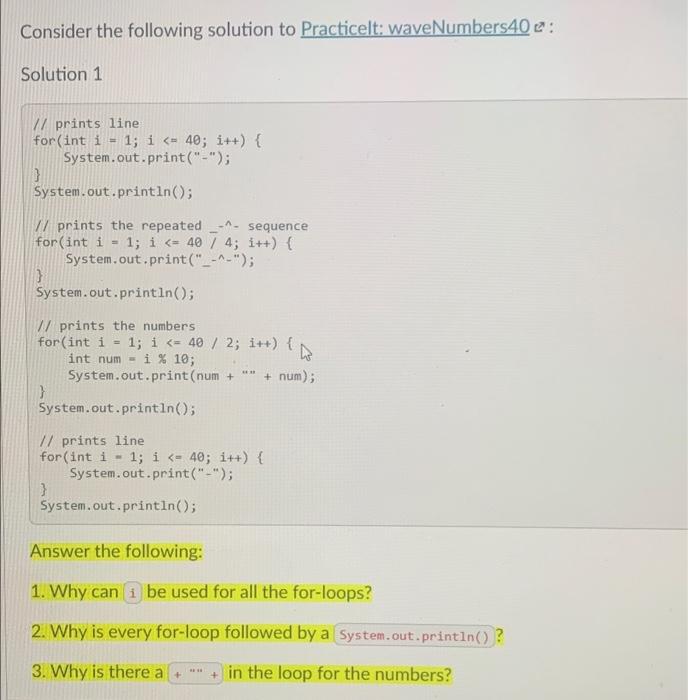 Solved Consider the following solution to Practicelt: | Chegg.com