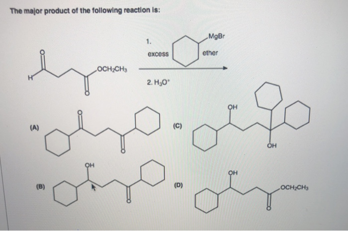 Solved The major product of the following reaction is: MgBr | Chegg.com