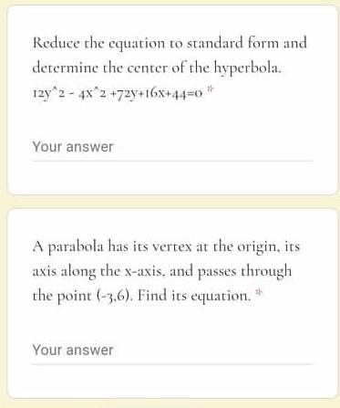Solved Reduce the equation to standard form and determine | Chegg.com