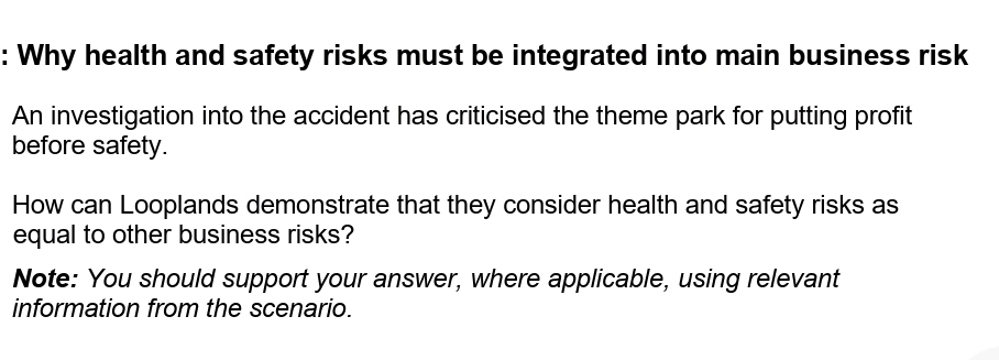 Solved Why health and safety risks must be integrated into | Chegg.com
