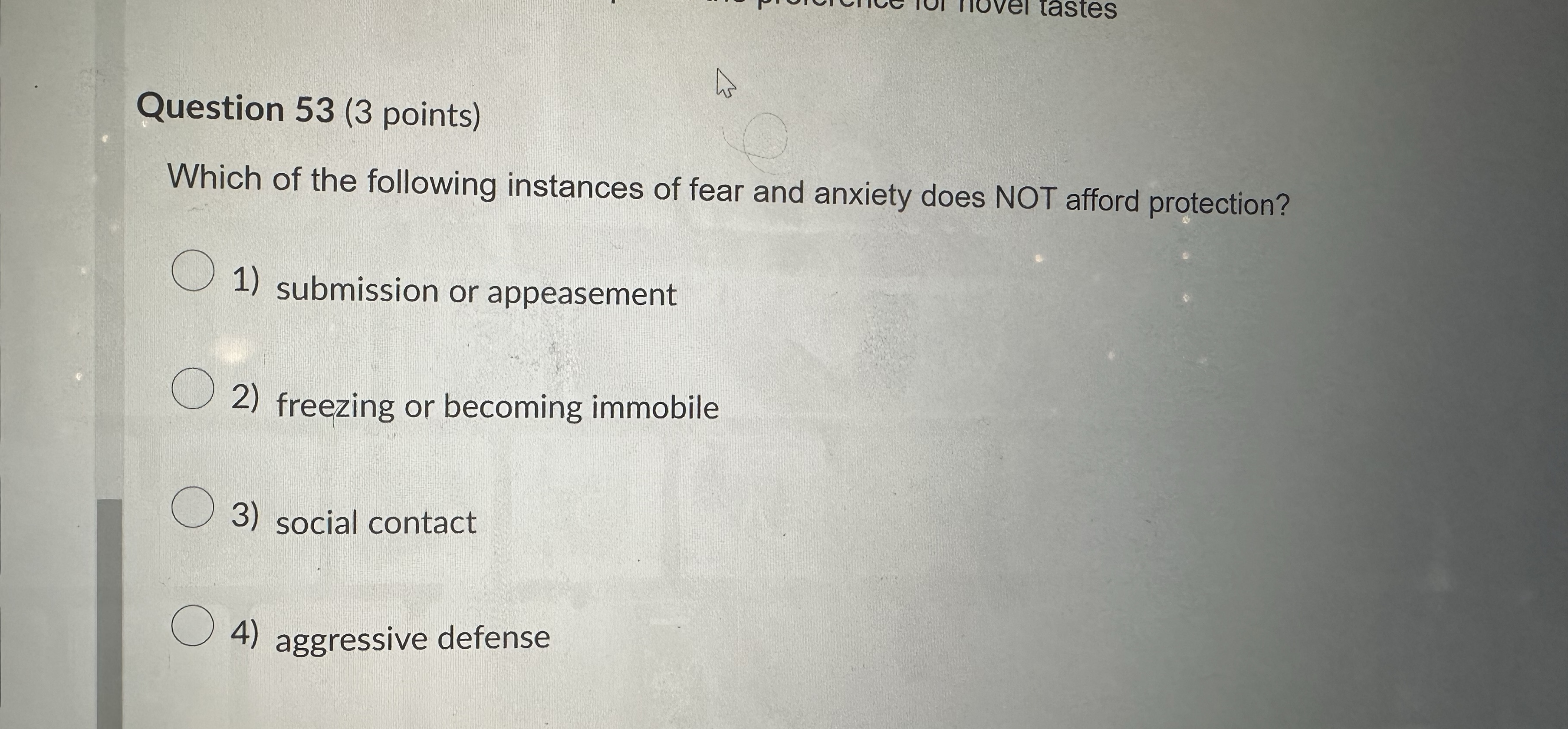 Solved Question 53 (3 ﻿points)Which of the following | Chegg.com