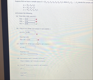 Solved Suppose that we have a sample space | Chegg.com