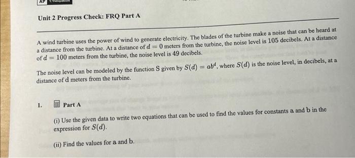 Solved AP CollegeBoard Unit 2 Progress Check: FRQ Part A A | Chegg.com