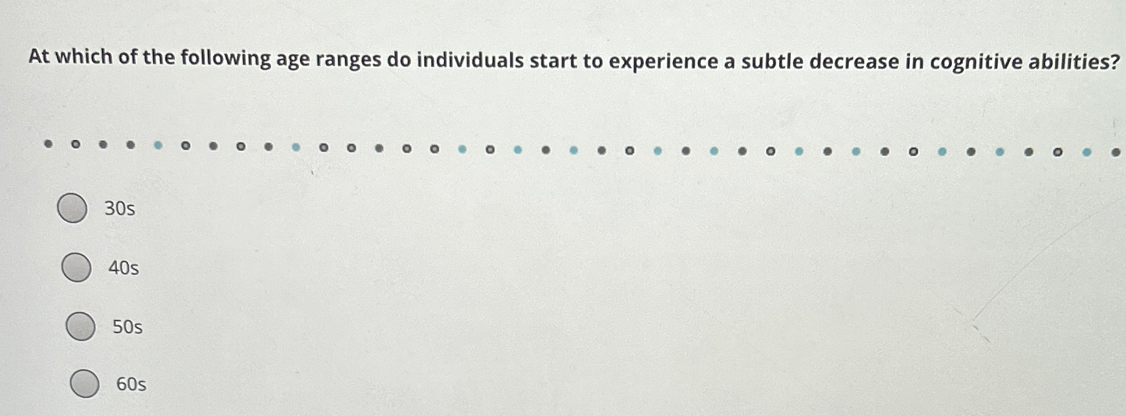 Solved At which of the following age ranges do individuals | Chegg.com