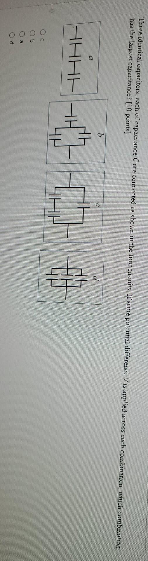 Solved Three Identical Capacitors, Each Of Capacitance Care | Chegg.com