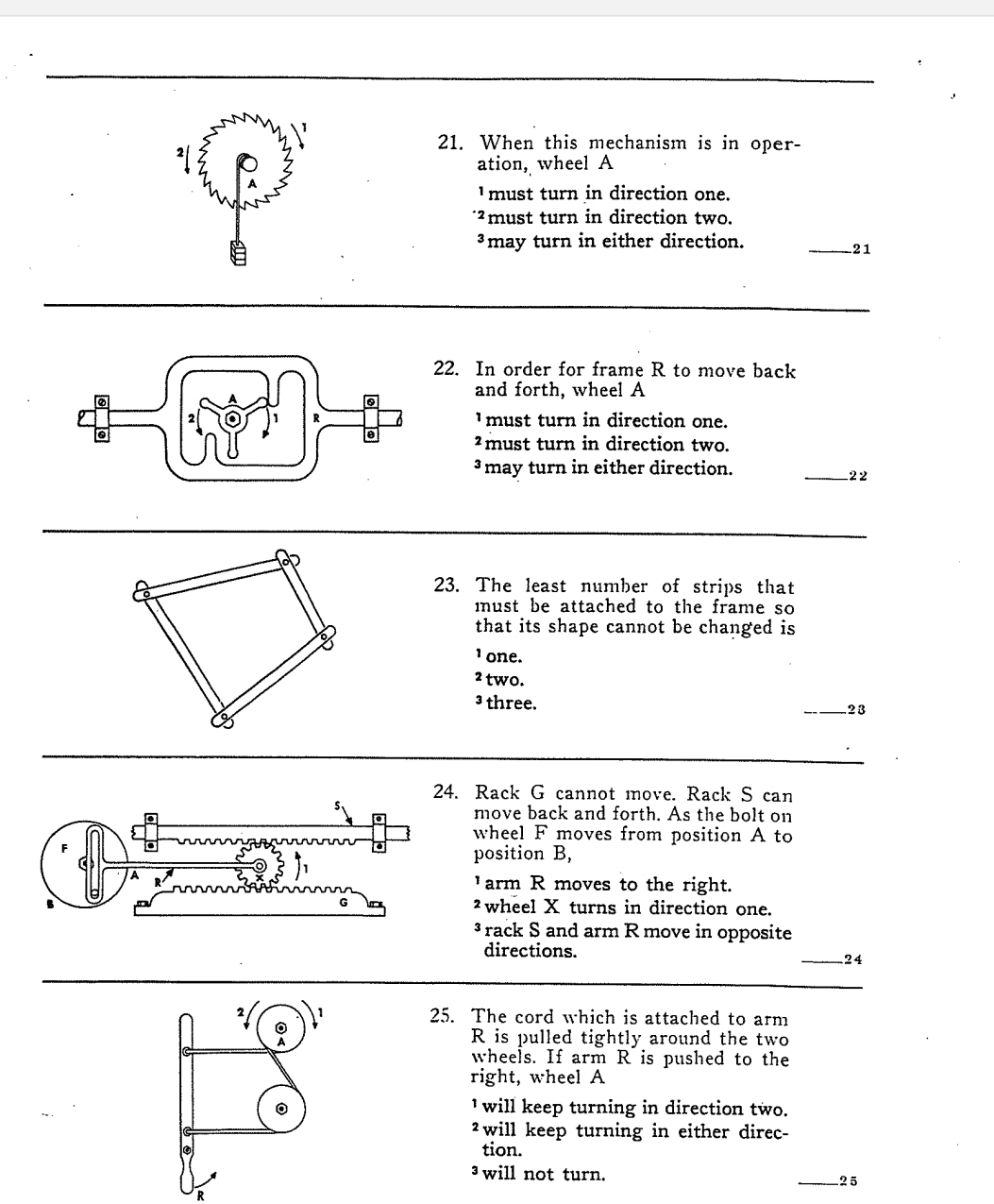 When this mechanism is in operation, wheel A1 ﻿must