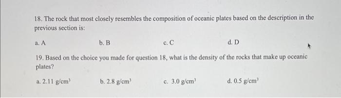 Solved 16. Calculate the density of each of the 4 rocks in | Chegg.com