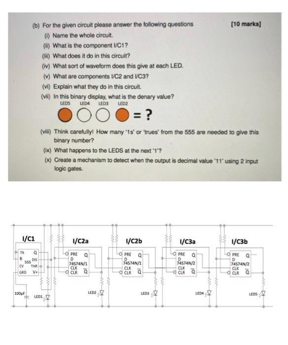Solved (b) For the given circuit please answer the following | Chegg.com