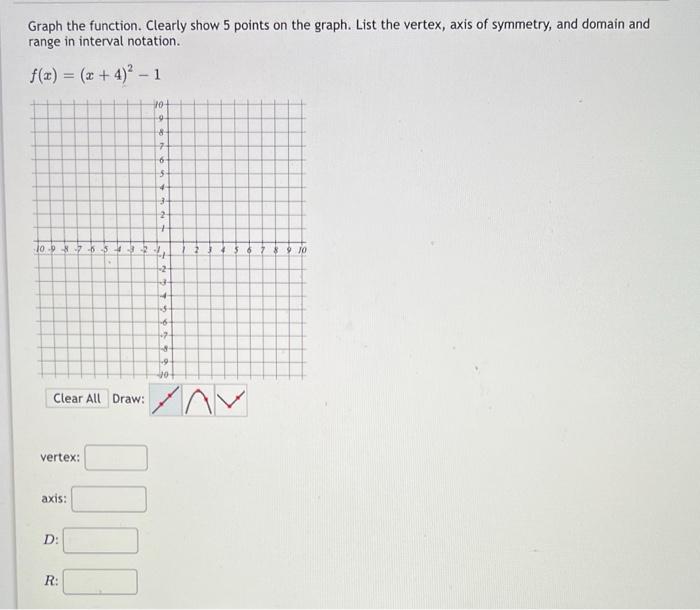 Solved Graph the function. Clearly show 5 points on the | Chegg.com