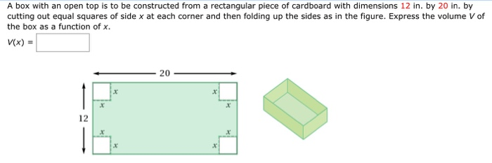 Solved A box with an open top is to be constructed from a | Chegg.com