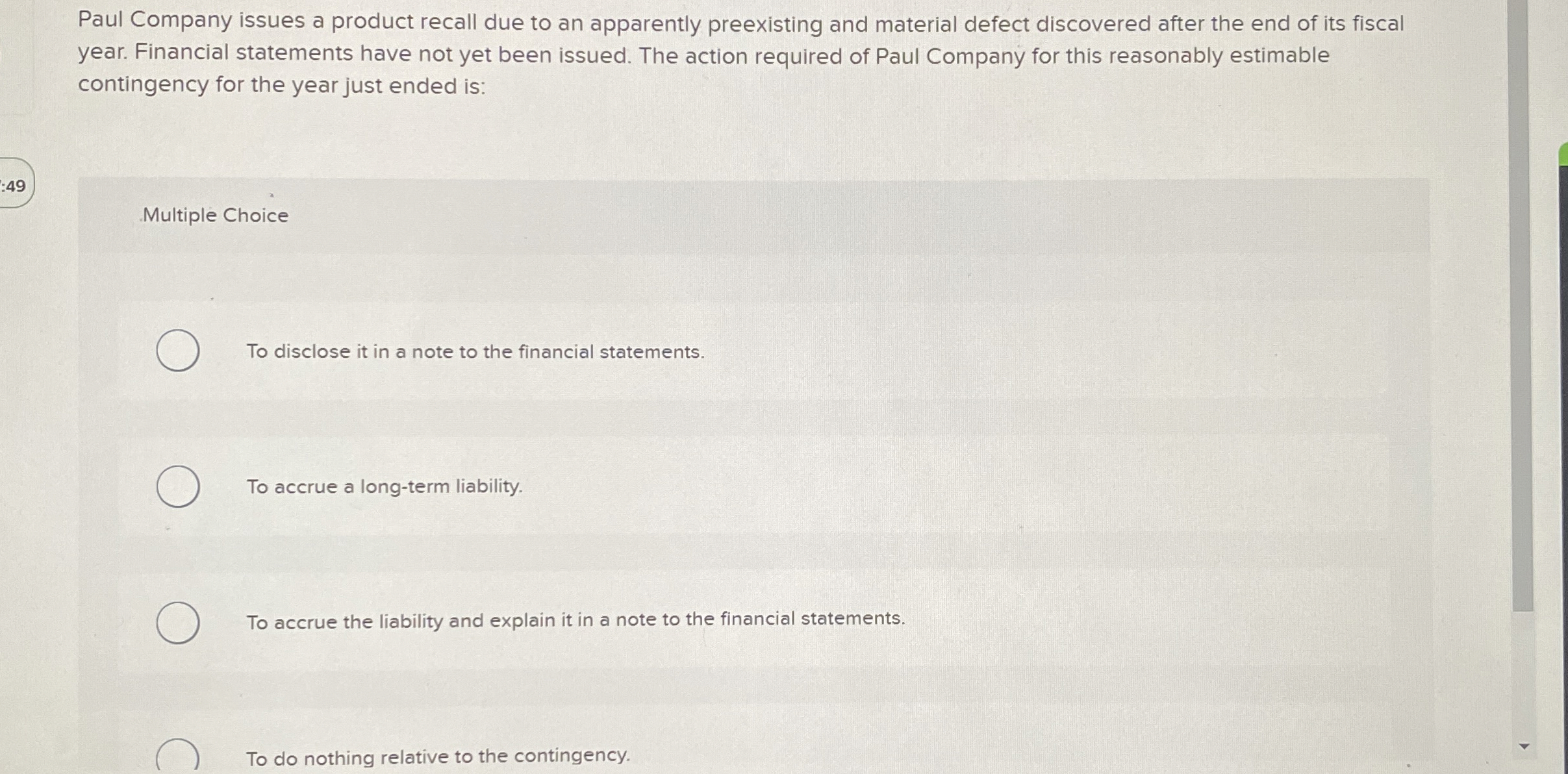 Solved A contingent loss should be reported in a disclosure | Chegg.com