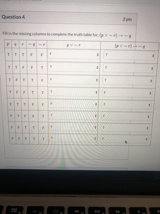 Solved Question 4 2 pts Fill in the missing columns to | Chegg.com