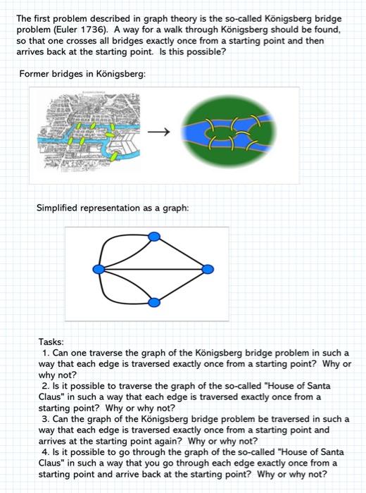 Solved The first problem described in graph theory is the | Chegg.com