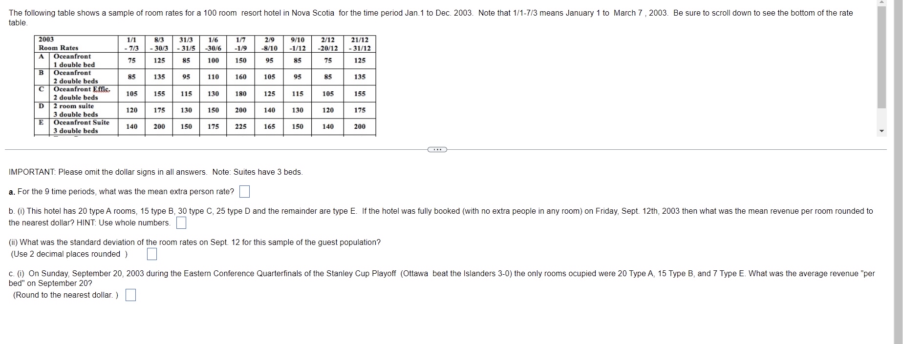 Solved table.\table[[{\table[[2003],[Room | Chegg.com