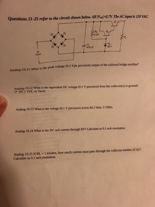 Solved Questions 21-25 refer to the circuit shown below. All | Chegg.com