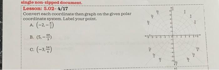 Solved Lesson: 5.02-4/17 Convert each coordinate then graph | Chegg.com