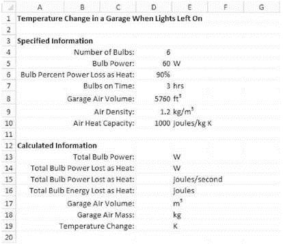 Solved Temperature Increase Due To Incandescent Lightingwhen E