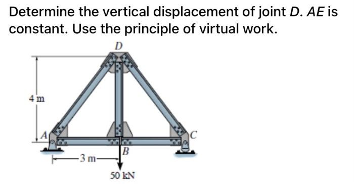 Solved Determine the vertical displacement of joint D. AE is | Chegg.com