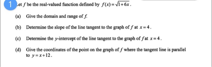 Solved 1 et f be the real-valued function defined by f(x) = | Chegg.com