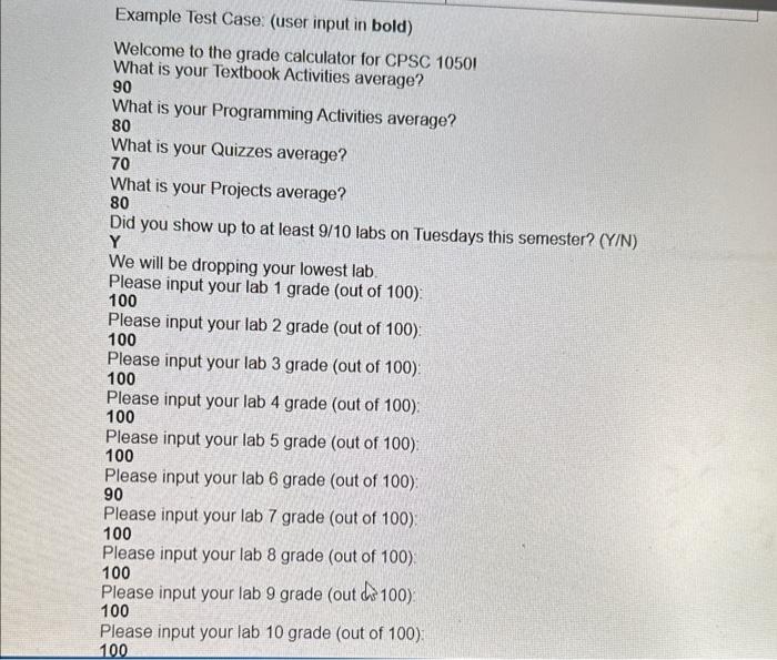 Solved write a python code that can be used in this test | Chegg.com