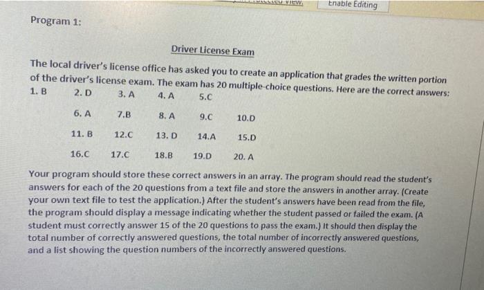 Solved Driver License Exam The local driver's license office | Chegg.com