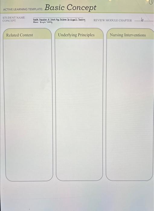 Solved active learnna template Basic Concept STUDENT NAME | Chegg.com