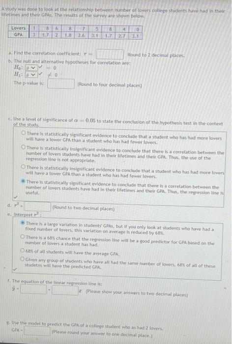 Solved A study was done to look at the relationship between | Chegg.com