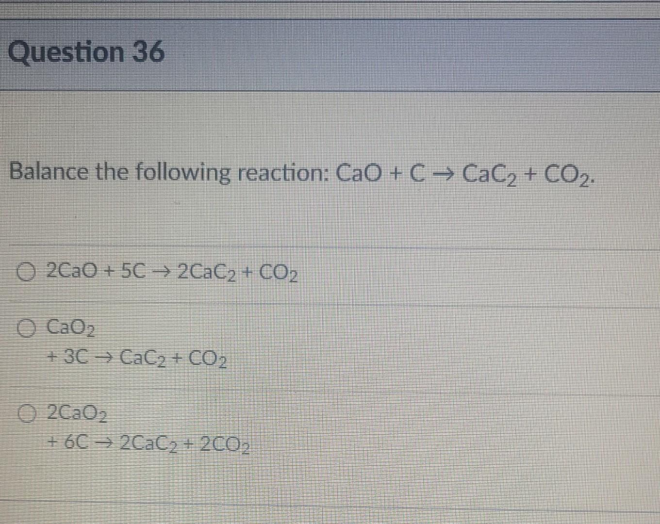 how to balance caco3 cao co2