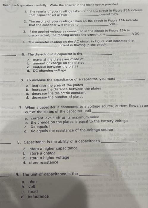 Solved Read each question carefully. Write the answer in the | Chegg.com