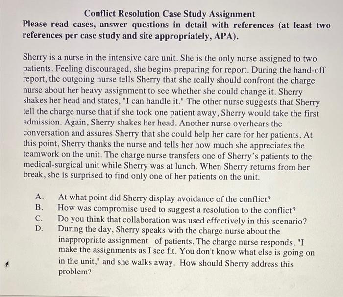 case study conflict resolution