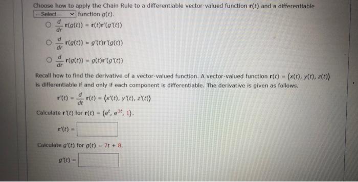 Solved Choose how to apply the Chain Rule to a | Chegg.com