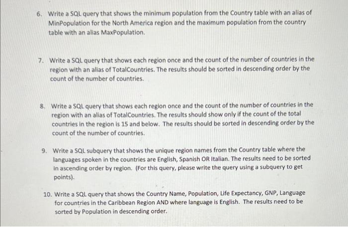 Solved 1. Write a SQL query that shows all the columns in | Chegg.com