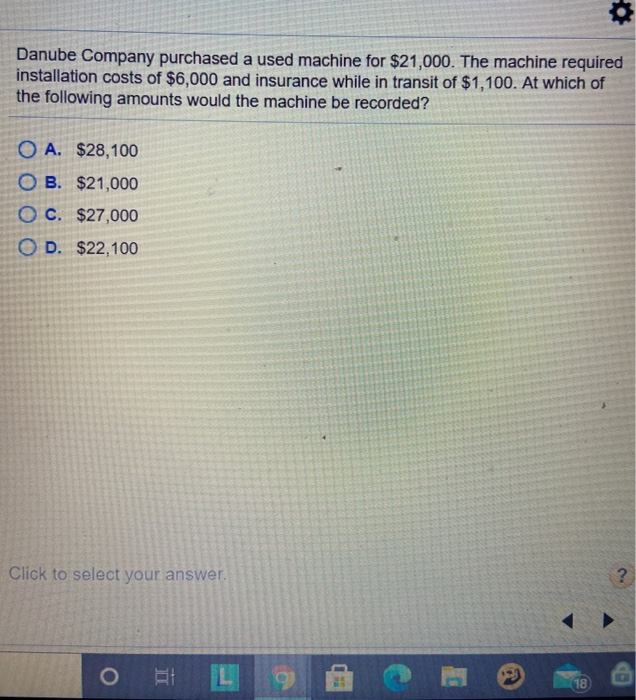Solved Danube Company purchased a used machine for 21,000.