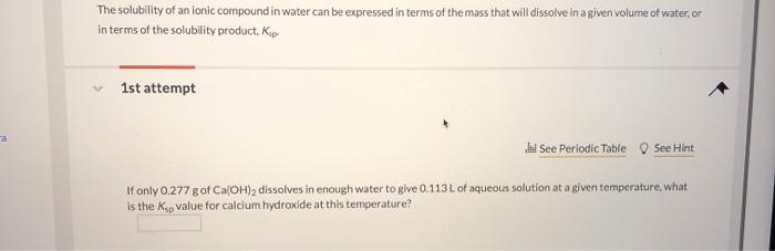 The Solubility Of An Ionic Compound In Water Can Be Chegg Com