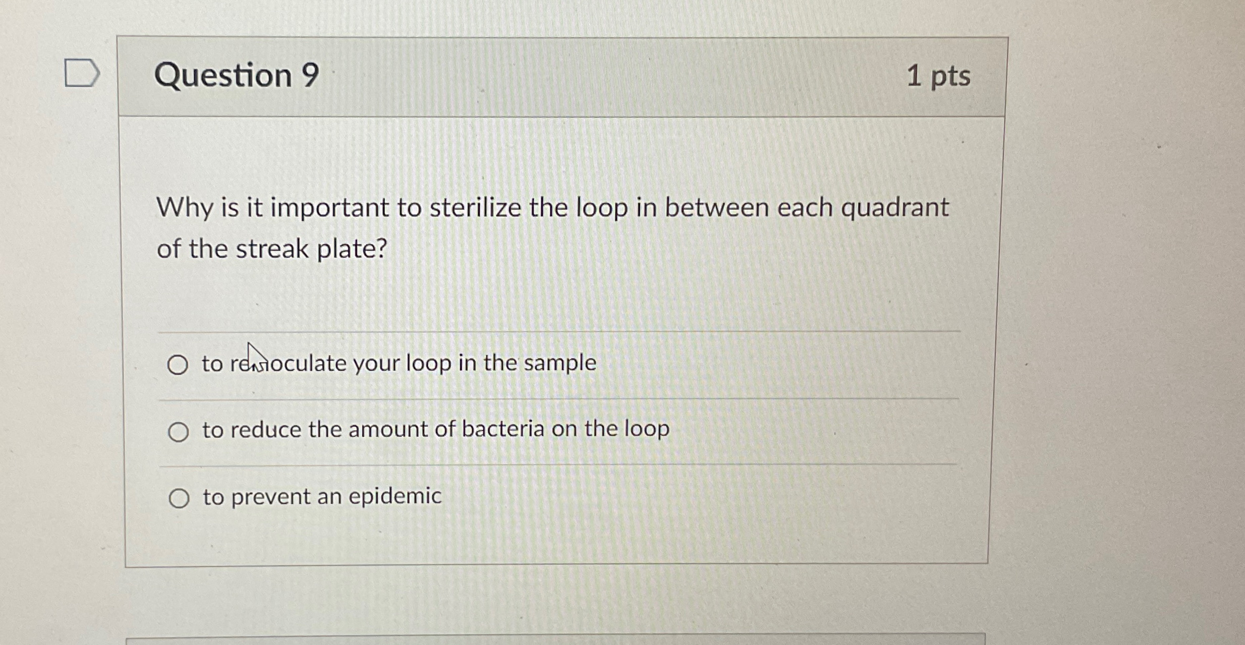 Solved Question 91 ﻿ptsWhy is it important to sterilize the | Chegg.com