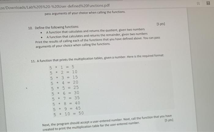 Solved CSIT 104: Lab 5 - User-defined Functions 1. Write a | Chegg.com