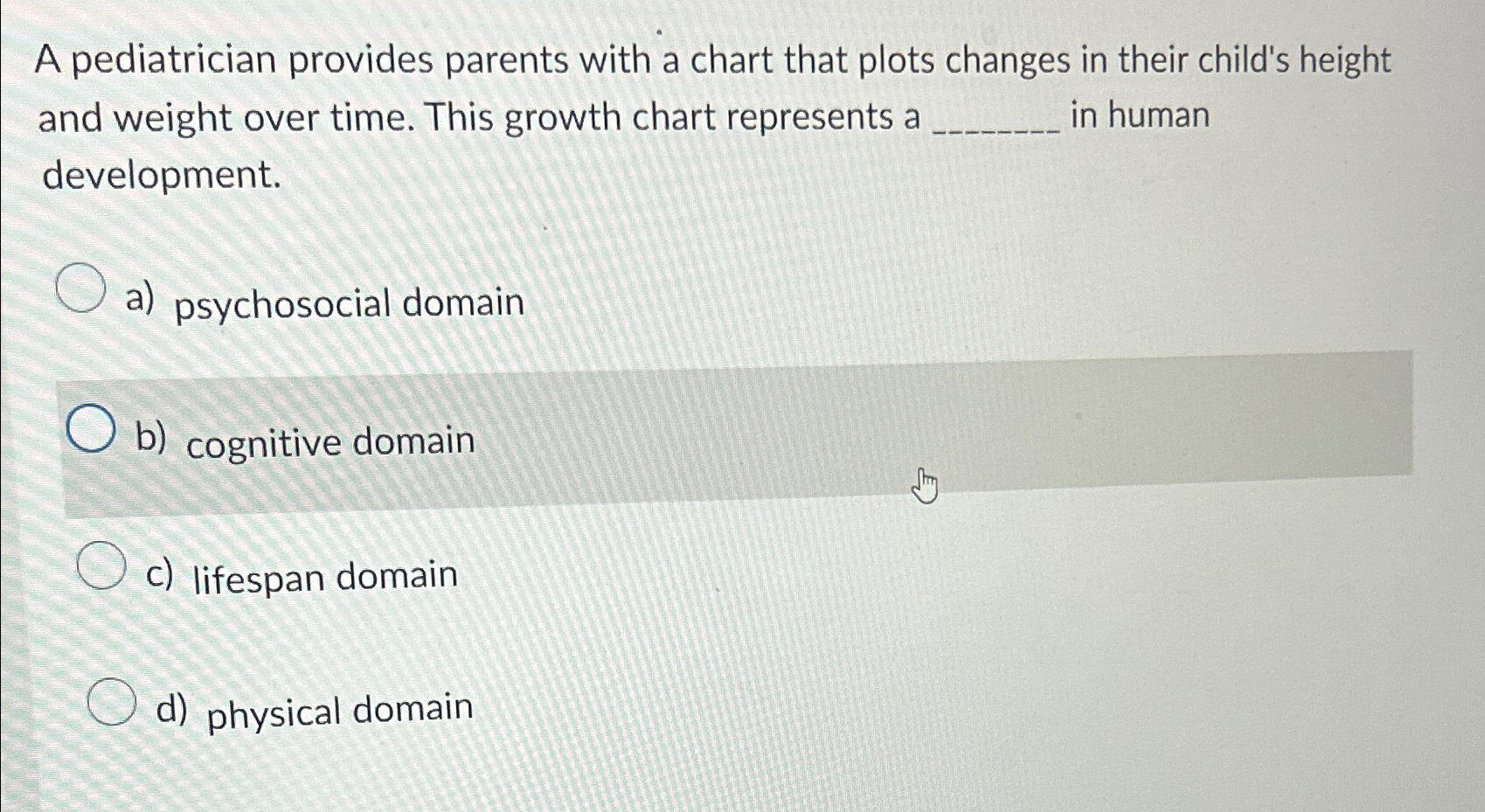 Solved A pediatrician provides parents with a chart that