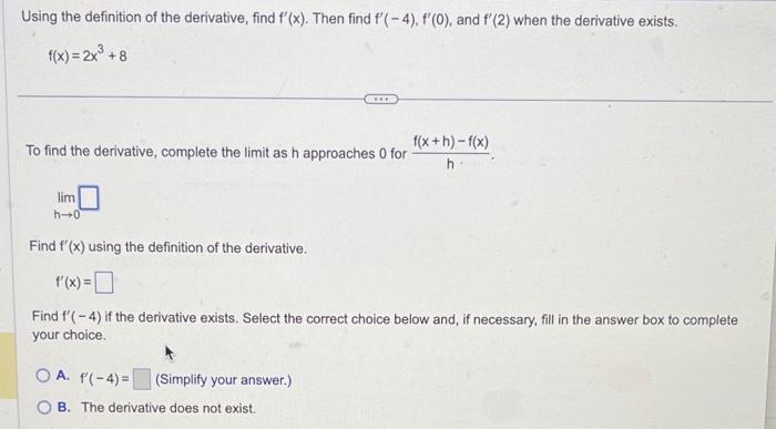 Solved Using The Definition Of The Derivative Find F′ X