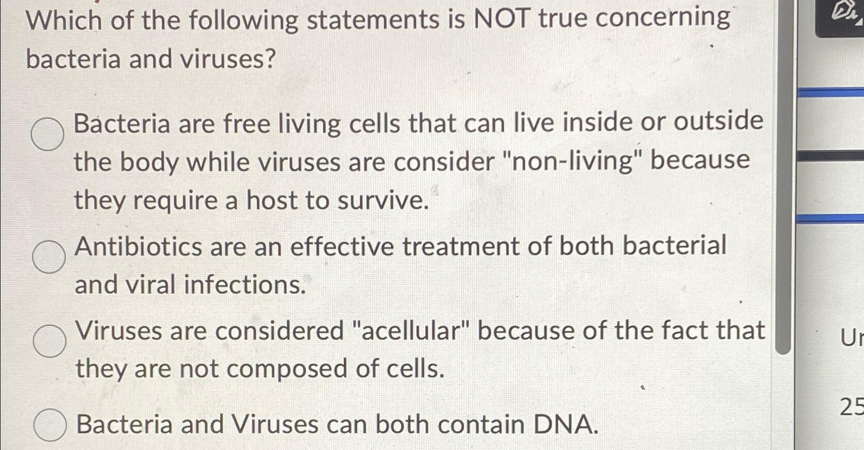 Solved Which of the following statements is NOT true