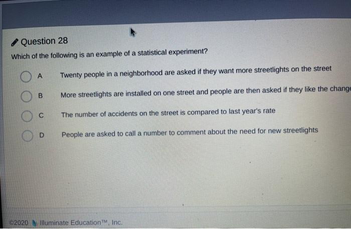Solved Question 28 Which of the following is an example of a | Chegg.com