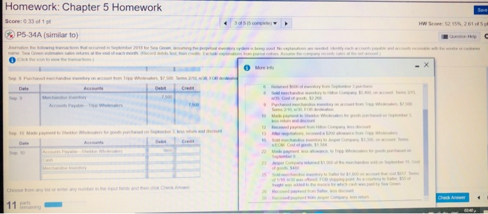 Solved Homework: Chapter 5 Homework Save Score: 0.33 of 1 pt | Chegg.com