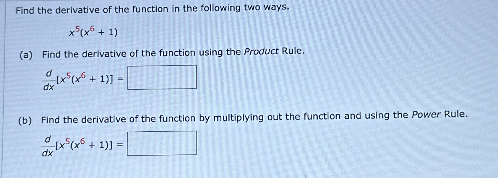 Solved Find the derivative of the function in the following | Chegg.com