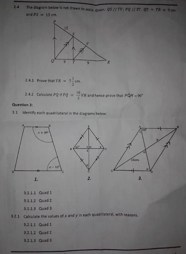 Solved 2.4 The Diagram Below Is Not Drawn To Scale. Given: | Chegg.com