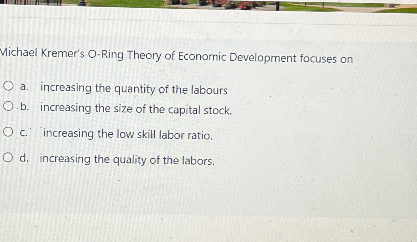 Solved Michael Kremer's ORing Theory of Economic