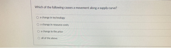 Solved Which of the following causes a movement along a | Chegg.com