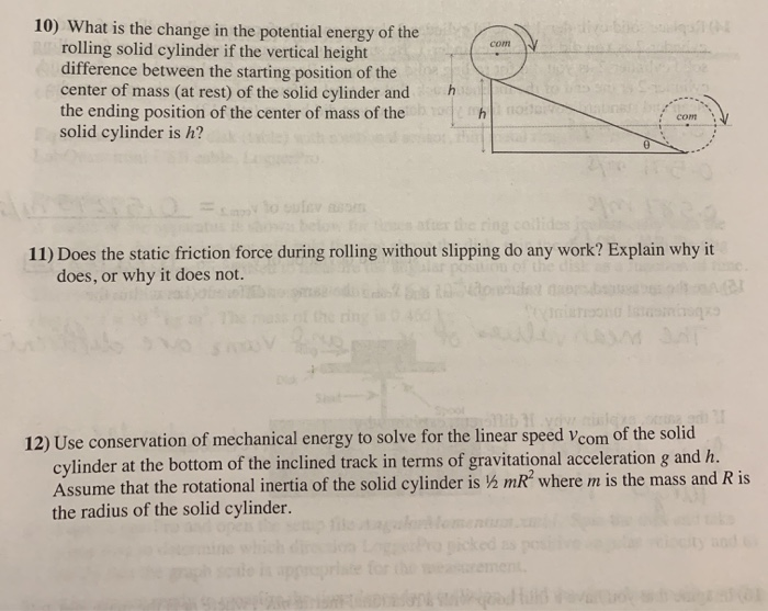 Solved 10) What is the change in the potential energy of the | Chegg.com
