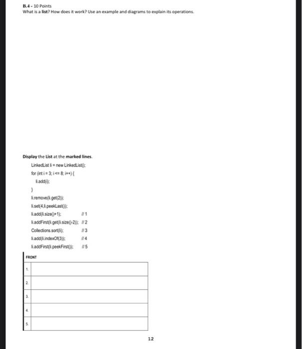 Solved B.4 - 10 Points What Is A List? How Does It Work? Use | Chegg.com