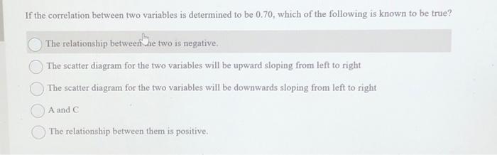 Solved If the correlation between two variables is | Chegg.com